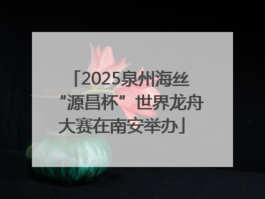 2025泉州海丝“源昌杯”世界龙舟大赛在南安举办