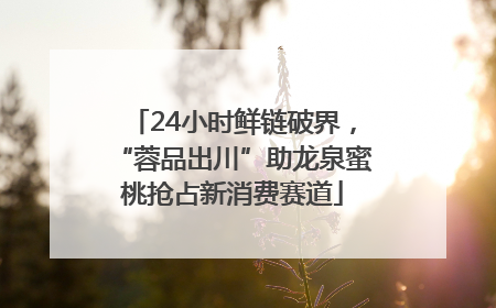 24小时鲜链破界，“蓉品出川”助龙泉蜜桃抢占新消费赛道