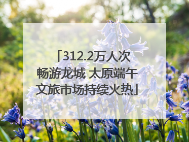 312.2万人次畅游龙城 太原端午文旅市场持续火热