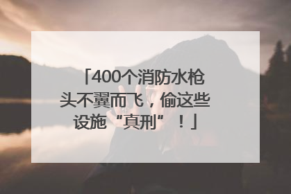 400个消防水枪头不翼而飞，偷这些设施“真刑”！