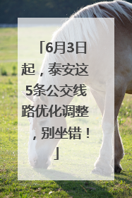 6月3日起，泰安这5条公交线路优化调整，别坐错！