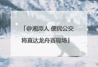 @湘潭人 便民公交将直达龙舟赛现场