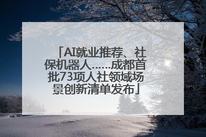 AI就业推荐、社保机器人……成都首批73项人社领域场景创新清单发布